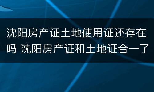 沈阳房产证土地使用证还存在吗 沈阳房产证和土地证合一了吗