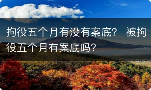 拘役五个月有没有案底？ 被拘役五个月有案底吗?