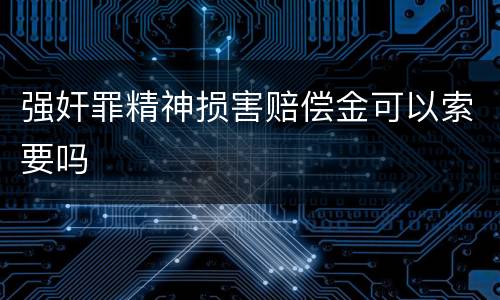 强奸罪精神损害赔偿金可以索要吗