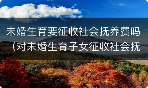 未婚生育要征收社会抚养费吗（对未婚生育子女征收社会抚养费）