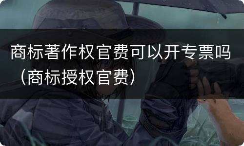 商标著作权官费可以开专票吗（商标授权官费）