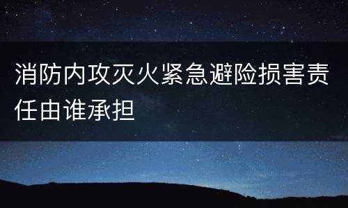 消防内攻灭火紧急避险损害责任由谁承担