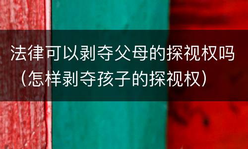 法律可以剥夺父母的探视权吗（怎样剥夺孩子的探视权）