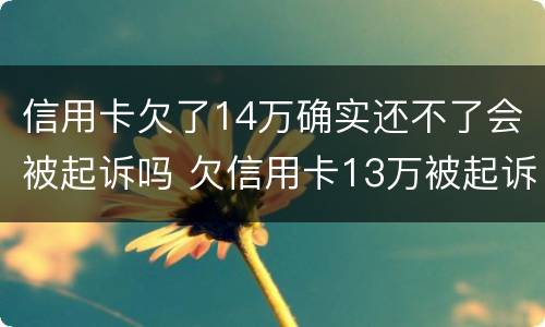 信用卡欠了14万确实还不了会被起诉吗 欠信用卡13万被起诉会有什么后果