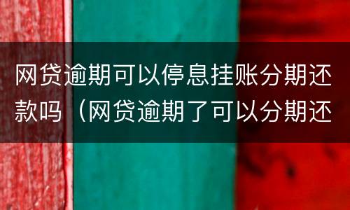网贷逾期可以停息挂账分期还款吗（网贷逾期了可以分期还款吗）