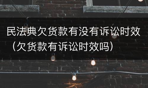 民法典欠货款有没有诉讼时效（欠货款有诉讼时效吗）