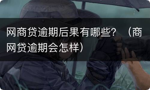 网商贷逾期后果有哪些？（商网贷逾期会怎样）