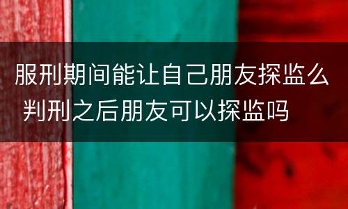 服刑期间能让自己朋友探监么 判刑之后朋友可以探监吗
