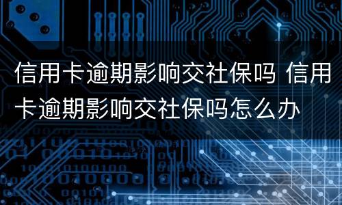 信用卡逾期影响交社保吗 信用卡逾期影响交社保吗怎么办