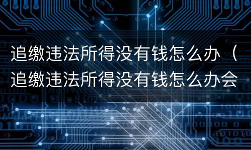 追缴违法所得没有钱怎么办（追缴违法所得没有钱怎么办会影响配偶吗?）