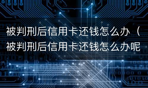 被判刑后信用卡还钱怎么办（被判刑后信用卡还钱怎么办呢）