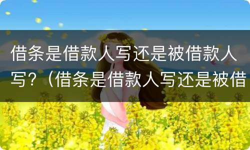 借条是借款人写还是被借款人写?（借条是借款人写还是被借款人写）