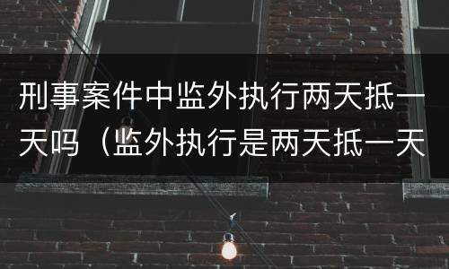 刑事案件中监外执行两天抵一天吗（监外执行是两天抵一天吗）