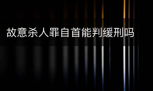 故意杀人罪自首能判缓刑吗