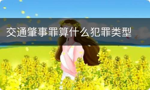 交通肇事罪算什么犯罪类型