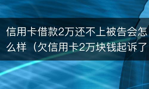 信用卡借款2万还不上被告会怎么样（欠信用卡2万块钱起诉了会怎么样）