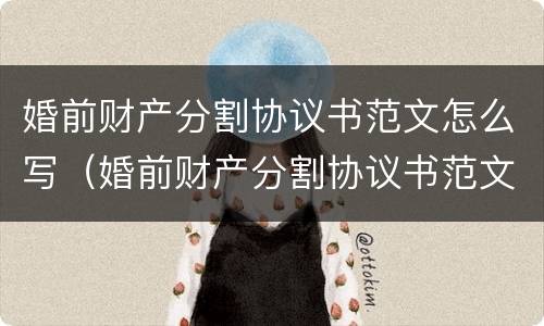 婚前财产分割协议书范文怎么写（婚前财产分割协议书范文怎么写好）