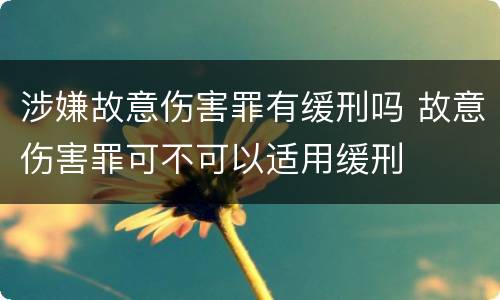 涉嫌故意伤害罪有缓刑吗 故意伤害罪可不可以适用缓刑