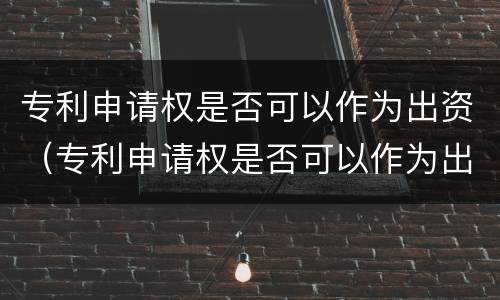 专利申请权是否可以作为出资（专利申请权是否可以作为出资凭证）