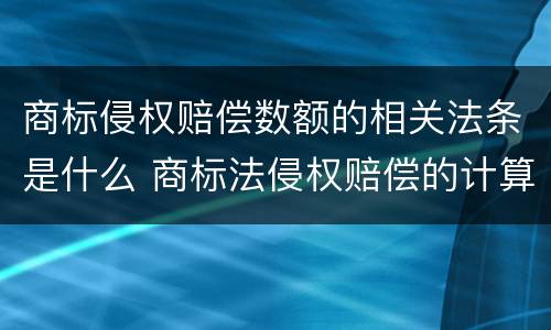 商标侵权赔偿数额的相关法条是什么 商标法侵权赔偿的计算方式