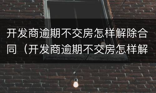 开发商逾期不交房怎样解除合同（开发商逾期不交房怎样解除合同呢）