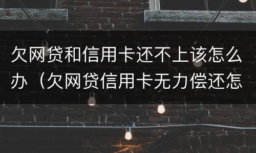欠网贷和信用卡还不上该怎么办（欠网贷信用卡无力偿还怎么办）