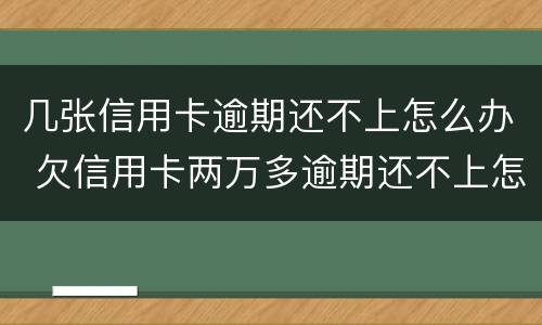 几张信用卡逾期还不上怎么办 欠信用卡两万多逾期还不上怎么办