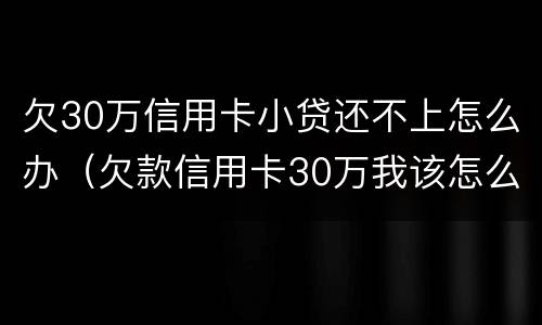 欠30万信用卡小贷还不上怎么办（欠款信用卡30万我该怎么办）