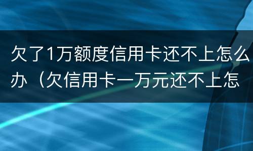 欠了1万额度信用卡还不上怎么办（欠信用卡一万元还不上怎么办）