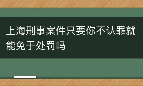 上海刑事案件只要你不认罪就能免于处罚吗