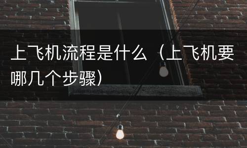 上飞机流程是什么（上飞机要哪几个步骤）