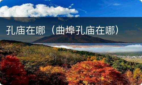 孔庙在哪（曲埠孔庙在哪）