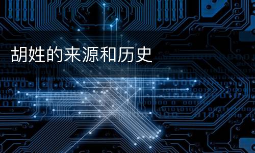 胡姓的来源和历史