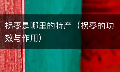 拐枣是哪里的特产（拐枣的功效与作用）