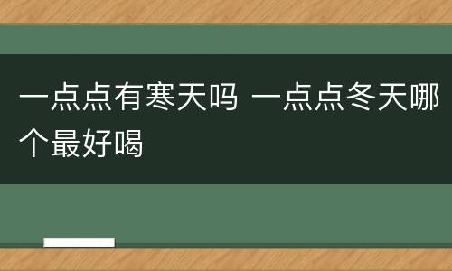 一点点有寒天吗 一点点冬天哪个最好喝