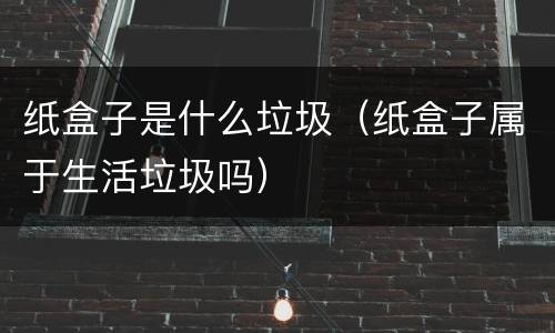 纸盒子是什么垃圾（纸盒子属于生活垃圾吗）