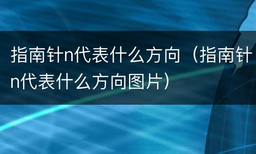 指南针n代表什么方向（指南针n代表什么方向图片）
