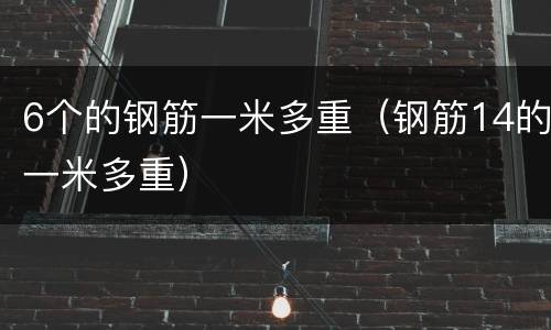6个的钢筋一米多重（钢筋14的一米多重）