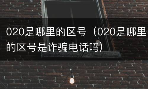 020是哪里的区号（020是哪里的区号是诈骗电话吗）