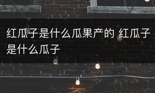 红瓜子是什么瓜果产的 红瓜子是什么瓜子