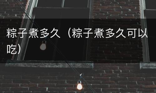 粽子煮多久（粽子煮多久可以吃）