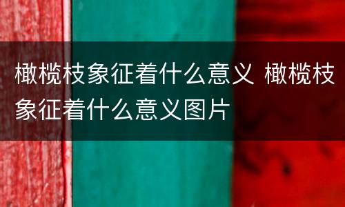 橄榄枝象征着什么意义 橄榄枝象征着什么意义图片