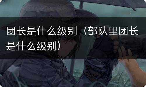 团长是什么级别（部队里团长是什么级别）