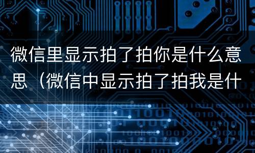 微信里显示拍了拍你是什么意思（微信中显示拍了拍我是什么意思）