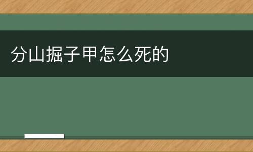 分山掘子甲怎么死的