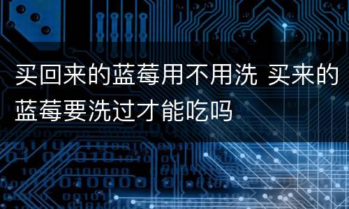 买回来的蓝莓用不用洗 买来的蓝莓要洗过才能吃吗