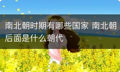 南北朝时期有哪些国家 南北朝后面是什么朝代