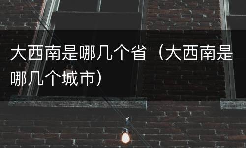 大西南是哪几个省（大西南是哪几个城市）