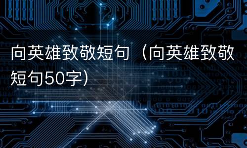 向英雄致敬短句（向英雄致敬短句50字）