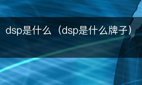 dsp是什么（dsp是什么牌子）